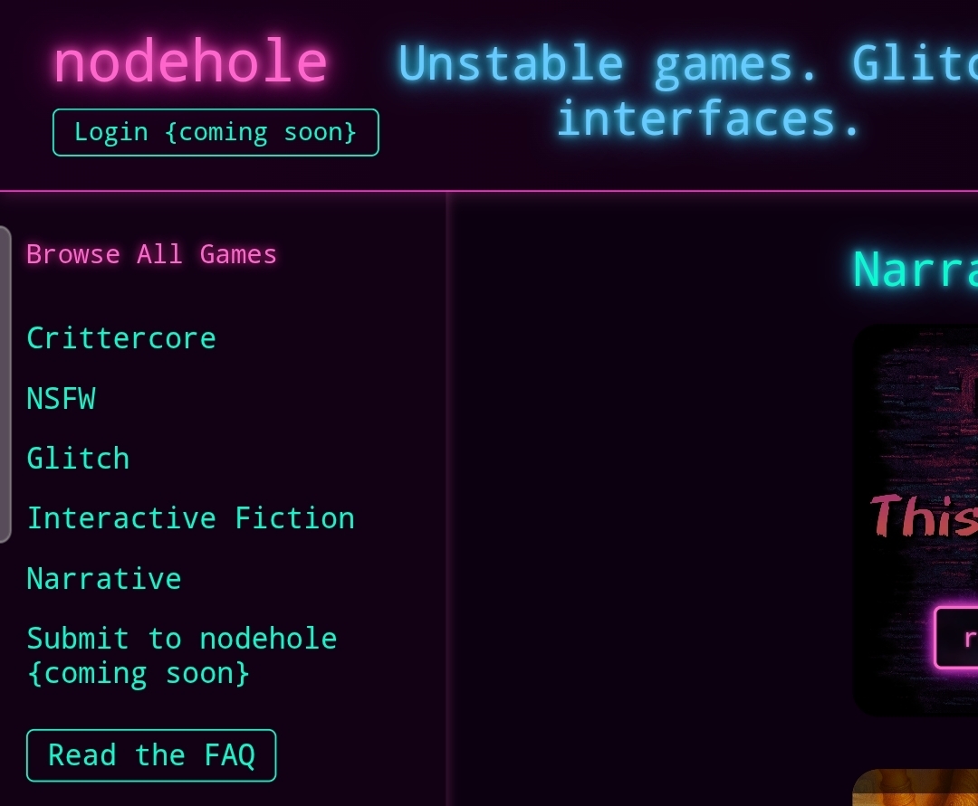 Onioncore UI example: glitch title with magenta and cyan shadows