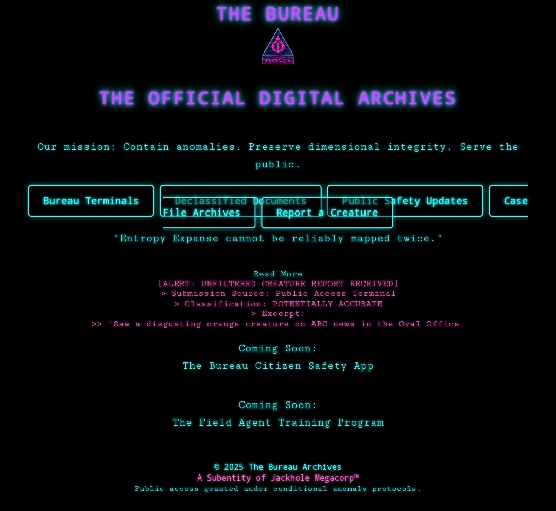 Onioncore UI example: neon buttons on black with cyan glow