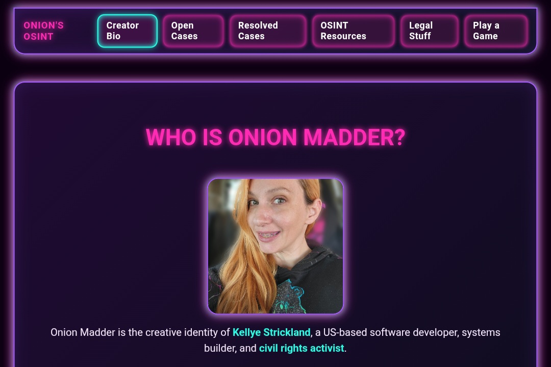 Onioncore UI example: modal window with glitch borders